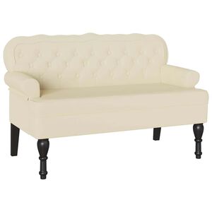 vidaXL Пейка Честърфилд Крем 119,5 x 64,5 x 75 см Изкуствена