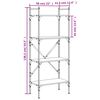 vidaXL Библиотека 4 рафта черна 56x31,5x138,5 см инженерно дърво