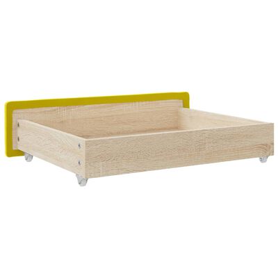 vidaXL Чекмеджета за легло, 2 бр, жълти, инженерно дърво и кадифе