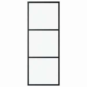 vidaXL Плъзгаща врата, 3 панела, ESG стъкло и алуминий, 76x205 см, черна