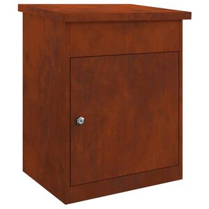 vidaXL Пощенска кутия за пратки с врата Ръждясало 47.5 x 38 x 59 см
