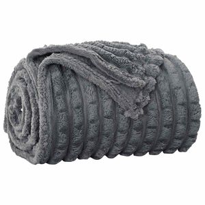 vidaXL Одеяло Тъмен сив 270 x 240 см 1.66 kg Мека вълна