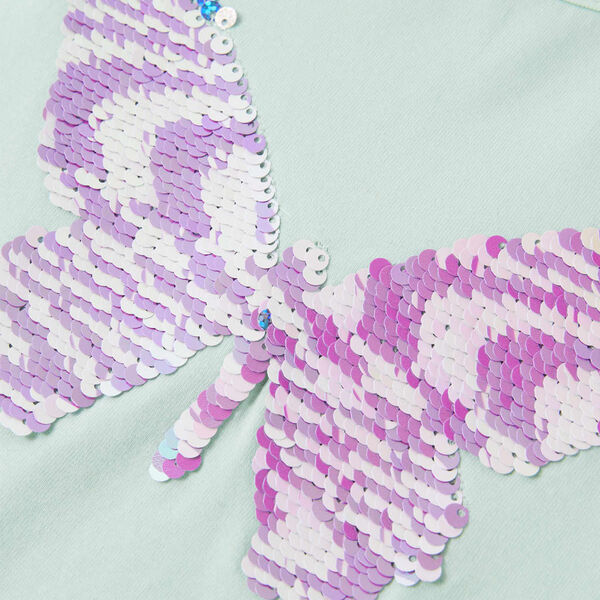 Детска тениска с ръкави капаче, светла мента, 116