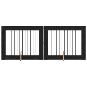 vidaXL Врата за кучета с поставки 2 pcs Черен дъб 100 x 80 cm