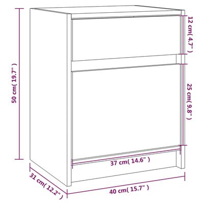 vidaXL Нощно шкафче, меденокафяво, 40x31x50 см, бор масив