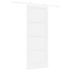 vidaXL Преплъзваща се врата Бяло 83 х 211 см Солидно борово дърво