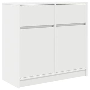 vidaXL Бюфет с чекмеджета, бял, 80x34x76 см, инженерно дърво