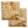 vidaXL Подложки за столове, 2 бр, кафяв меланж, 40x40 см, овча кожа
