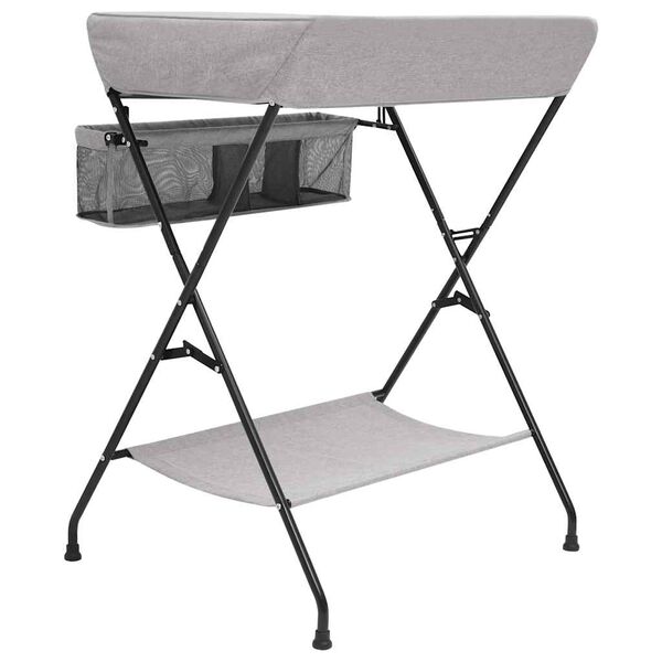 vidaXL Маса за повиване, светлосива, желязо