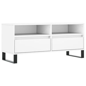 vidaXL ТВ шкаф, бял, 100x34,5x44,5 см, инженерно дърво