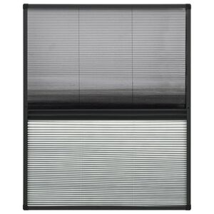 vidaXL Алуминиев плисе комарник за прозорци със сенник, 60x80 см