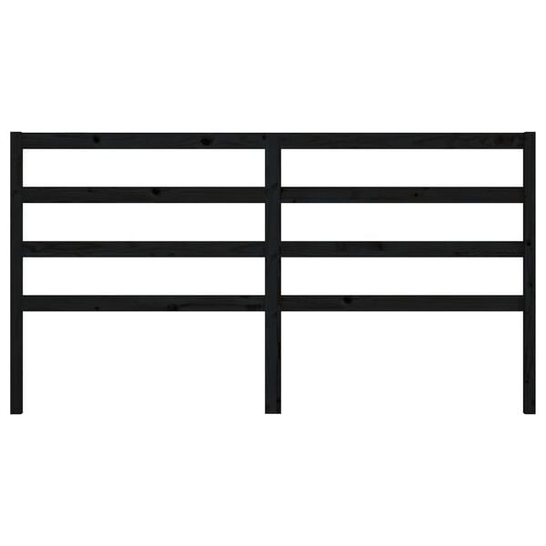 vidaXL Горна табла за легло, черна, 186x4x100 см, бор масив