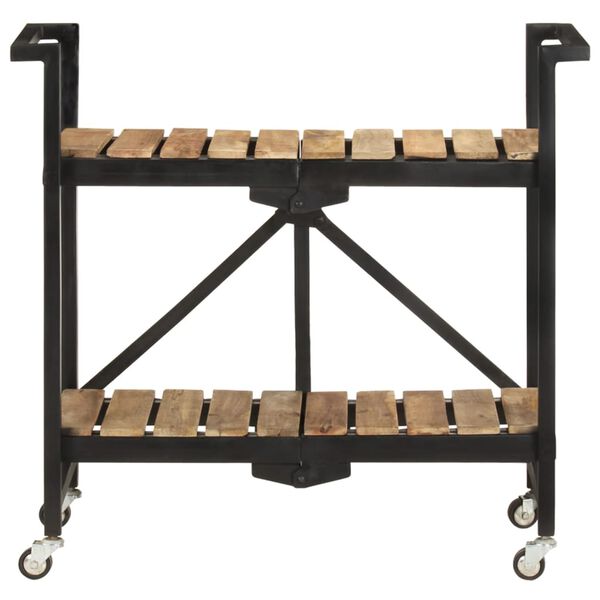 vidaXL Кухненска количка, 87x36x81 см, мангово дърво масив