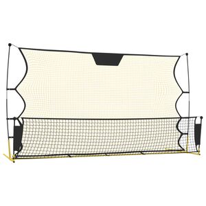vidaXL Рикошет мрежа за футбол черно и жълто 183x85x120 см полиестер