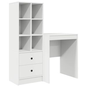 vidaXL Бюро Бяло 145,5 x 40 x 127 см 2 бр.