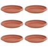 vidaXL Кръгъл поднос за цветя 6 pcs Червено тухла &Oslash; 14 x 2 см