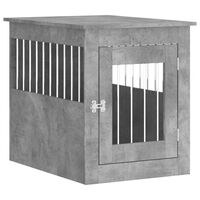 vidaXL Клетка за куче мебел, бетонно сив, 55x75x65 см, инженерно дърво