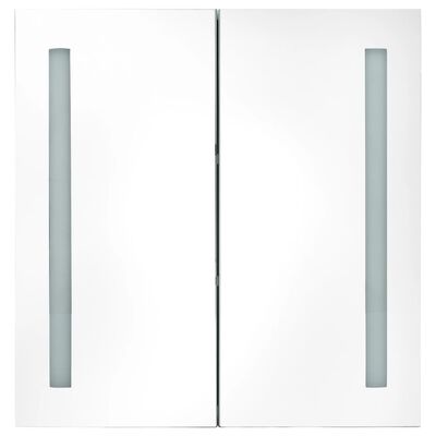 vidaXL LED шкаф с огледало за баня, 60x14x62 см
