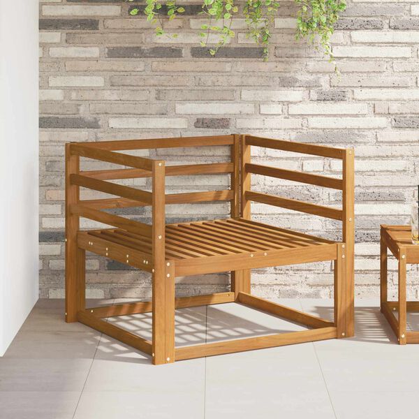 vidaXL Среден диван за открито Солидно акациево дърво Естествен