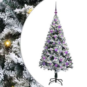 vidaXL С изкуствено коледно дърво с 150 LED светодиода Бяло 150 cm