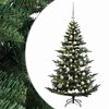 vidaXL Изкуствена коледна елха с топки 120 см 150 LED светодиода