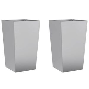vidaXL Градински кашпи, 2 бр, 45x45x75 см, поцинкована стомана