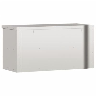 vidaXL Кухненски стенен шкаф с рафт, неръждаема стомана