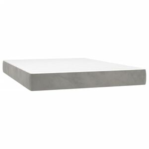 vidaXL Матрак за легло с покет пружини средна твърдост светлосив 140x190x20 см кадифе