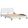 vidaXL Рамка за легло без матрак Zadar, бяла, 140x200 см, изкуствена кожа