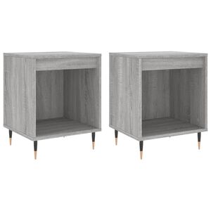 vidaXL Нощни шкафчета 2 бр сив сонома 40x35x50 см инженерно дърво