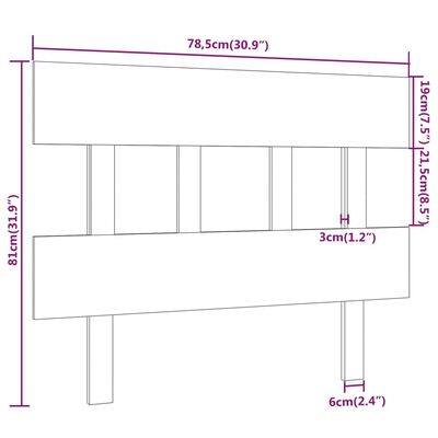 vidaXL Горна табла за легло, бяла, 78,5x3x81 см, бор масив
