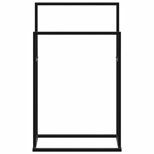 vidaXL Свободностояща поставка за кърпи, черна, 48x24x78,5 см, желязо