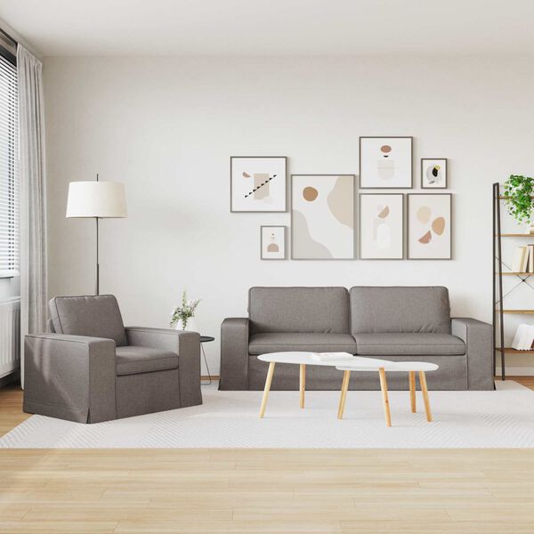 vidaXL Диван 2 pcs Таупе Общи размери: 222 x 80 x 82 см (Ш x Дълб x В)