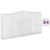 vidaXL Габионни кошници арка 4 бр 400x50x200/220 см поцинковано желязо