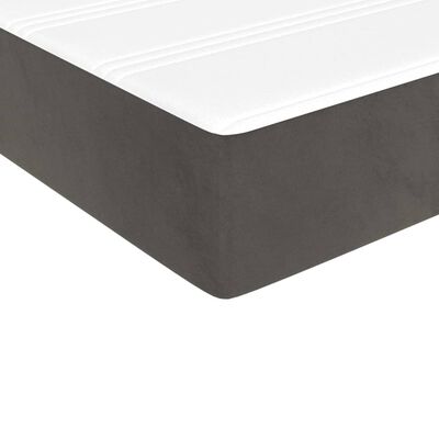 vidaXL Боксспринг легло с матрак, тъмносива, 90x190 см, кадифе