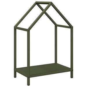 vidaXL Стойка за дърва за огрев маслиненозелена 40x25x60 см