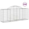 vidaXL Габионни кошници арка 18 бр 200x50x80/100 см поцинковано желязо
