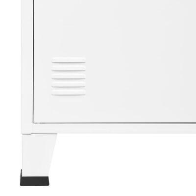 vidaXL Индустриална етажерка за книги, бяла, 80x32x180 см, стомана