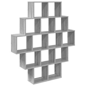 vidaXL Стенен рафт Сив Сонома 120 x 20 x 136 см Инженерна дървесина