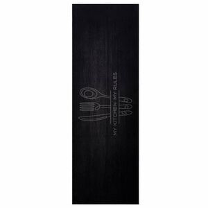 vidaXL Килим за кухня Черно 180 x 60 cm 100% Полиамид Пере се
