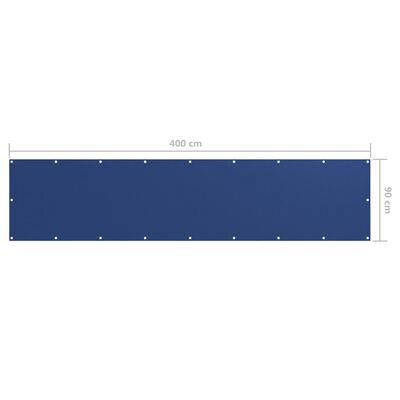 vidaXL Балконски параван, син, 90x400 см, оксфорд плат