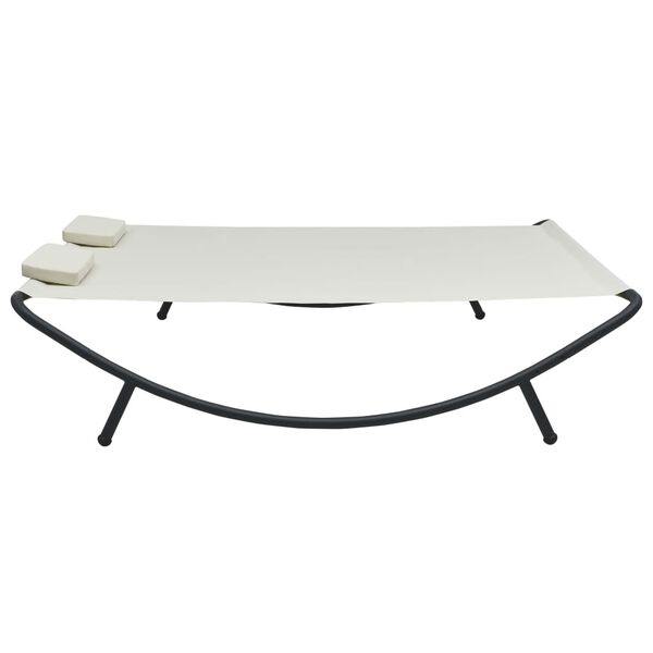 vidaXL Градинско лаундж легло, текстил, кремаво