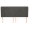 vidaXL Горна табла за легло с уши, тъмносива, 183x23x118/128 см кадифе