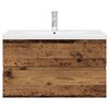 vidaXL шкаф за мивка с вграден басейн и смесител Старо дърво