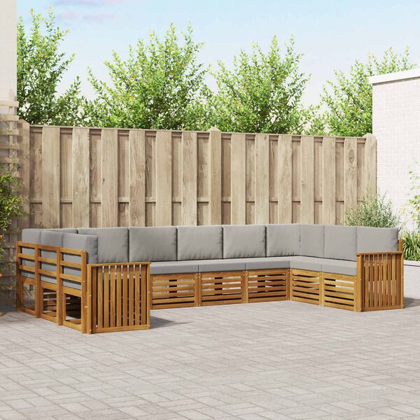 vidaXL Комплект секционен диван 10 pcs Естествено и светло сиво