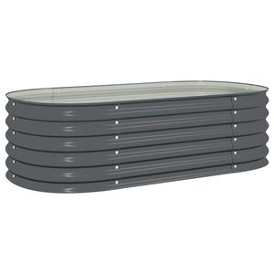 vidaXL Градинска висока леха 160x80x44 см поцинкована стомана сива