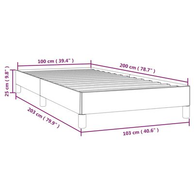 vidaXL Рамка за легло тъмнокафява 100x200 см плат