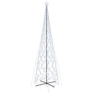 vidaXL Коледна елха конус, студено бяло, 3000 LED, 230x800 см