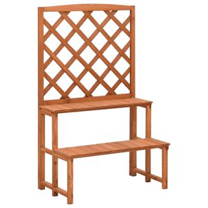 vidaXL Етажерка за саксии с пергола, 70x42x115 см, чам масив