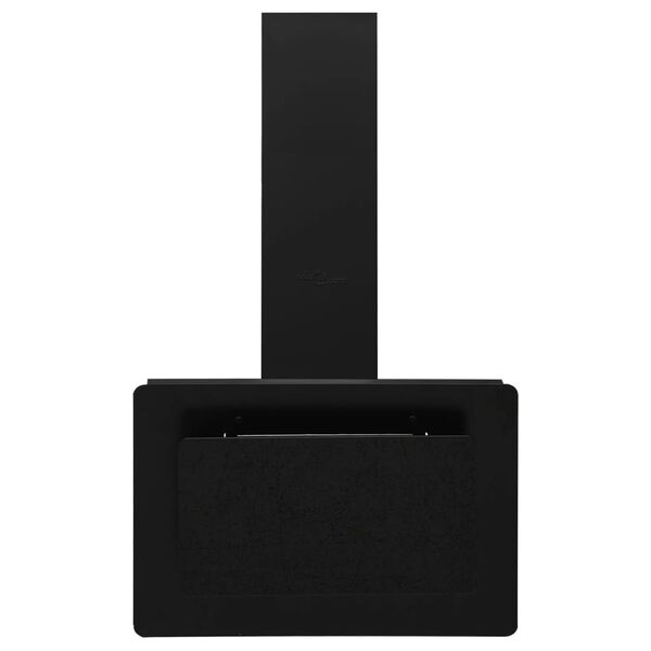 vidaXL Стенен абсорбатор, 60 см, инокс и закалено стъкло, черен